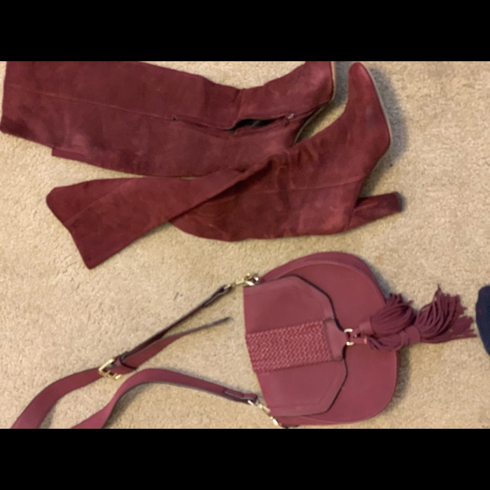 Boots with matching purse.